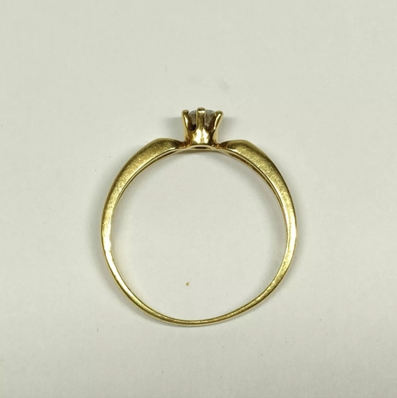 Diamond Gold Ring 18k Size US 4 1/2 Pinky Ring Jewelry Yellow Gold - Picture 6 of 9